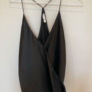 Silky black tank top